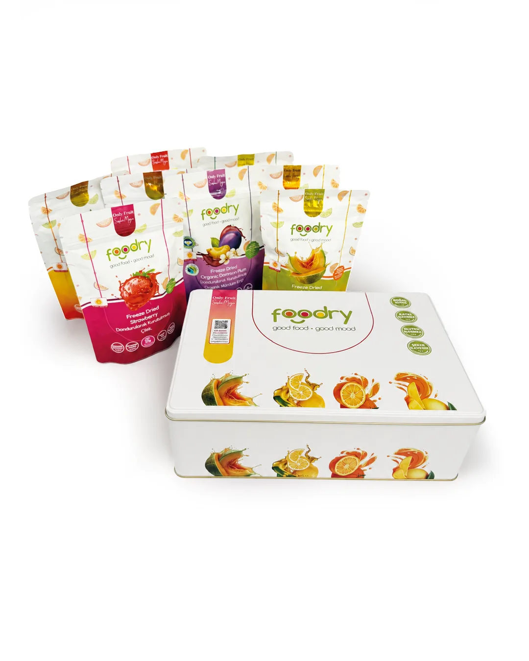 Foodry Freeze Dry Meyve Koleksiyonu – Premium Teneke Kutu (8'li)