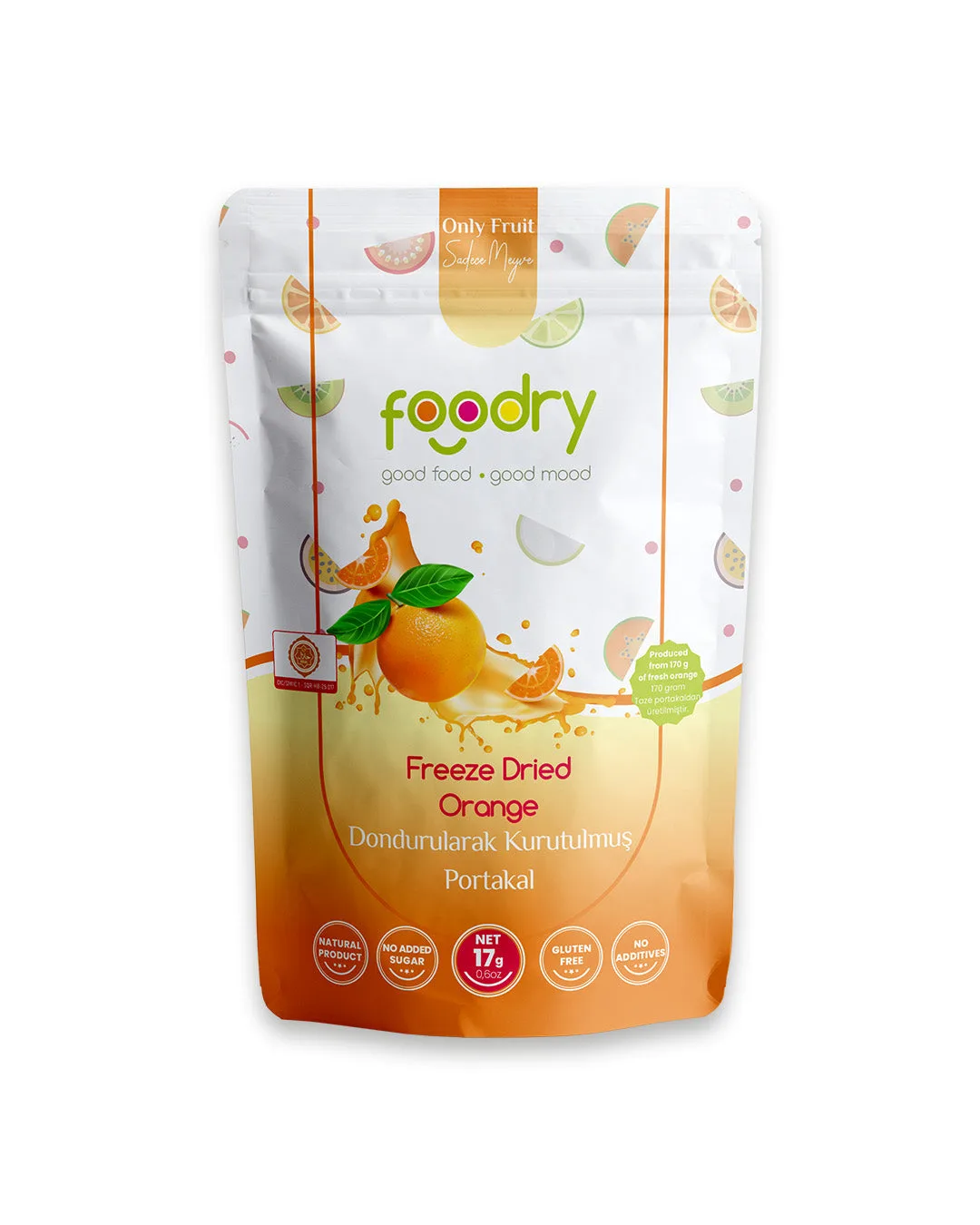 Dondurularak Kurutulmuş Portakal – Freeze Dry Portakal 17g | Katkısız Çıtır Meyve Atıştırmalığı