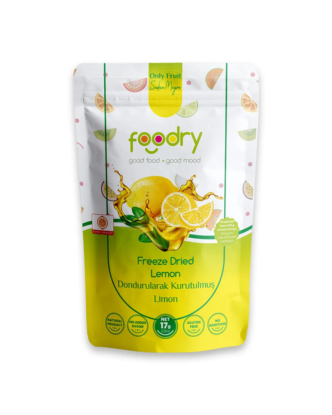Dondurularak Kurutulmuş Limon – Freeze Dry Limon 17g | Katkısız Çıtır Meyve Atıştırmalığı