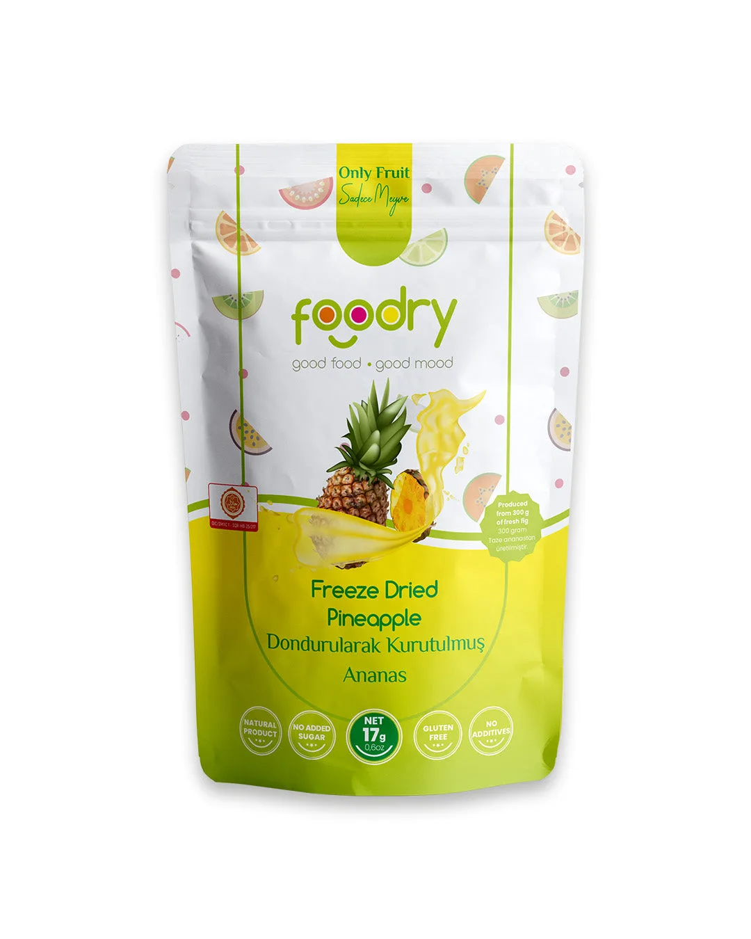 Dondurularak Kurutulmuş Ananas – Freeze Dry Ananas 17g | Katkısız Çıtır Meyve Atıştırmalığı