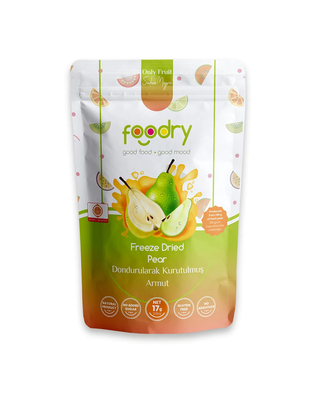 Dondurularak Kurutulmuş Armut – Freeze Dry Armut 17g | Katkısız Çıtır Meyve Atıştırmalığı