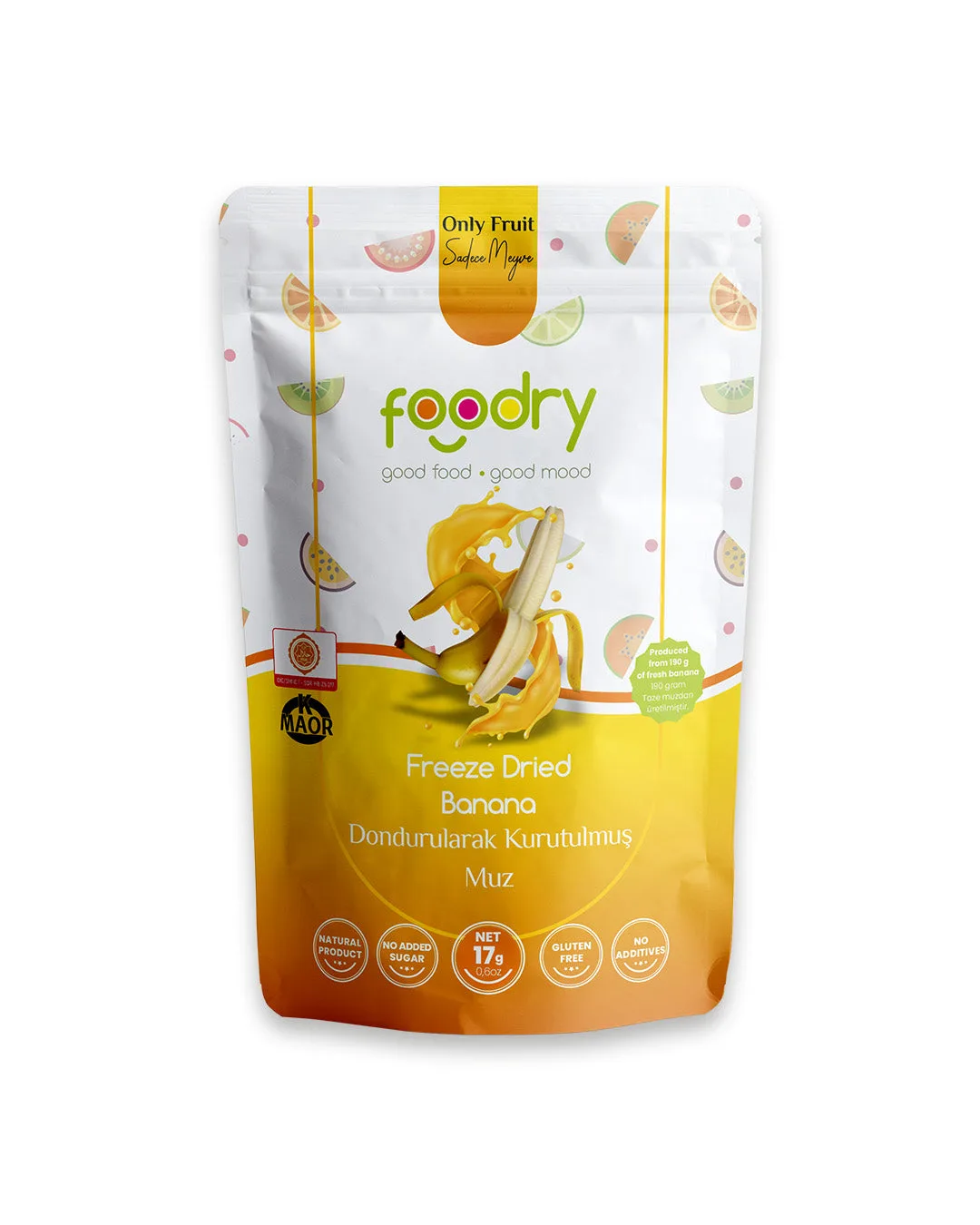 Dondurularak Kurutulmuş Muz – Freeze Dry Muz 17g | Katkısız Çıtır Meyve Atıştırmalığı