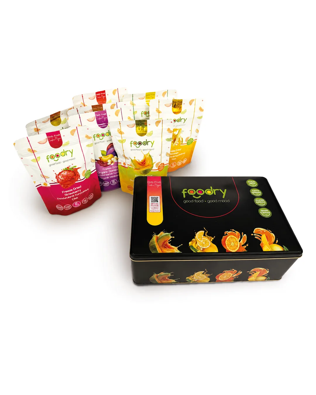 Foodry Freeze Dry Meyve Koleksiyonu – Premium Teneke Kutu (8'li)