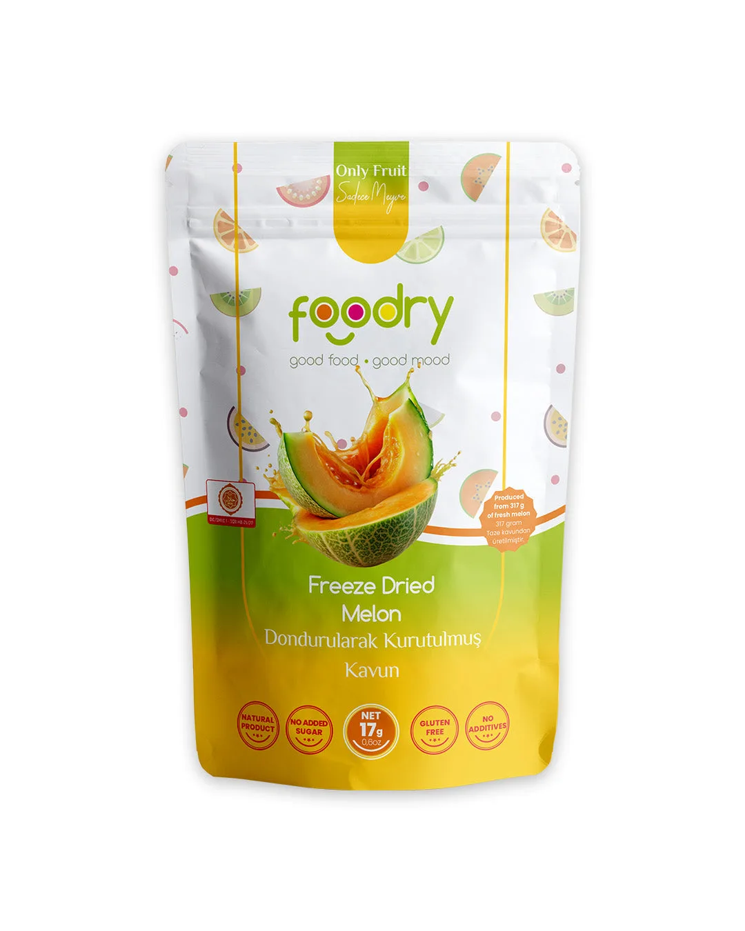 Dondurularak Kurutulmuş Kavun – Freeze Dry Kavun 17g | Katkısız Çıtır Meyve Atıştırmalığı